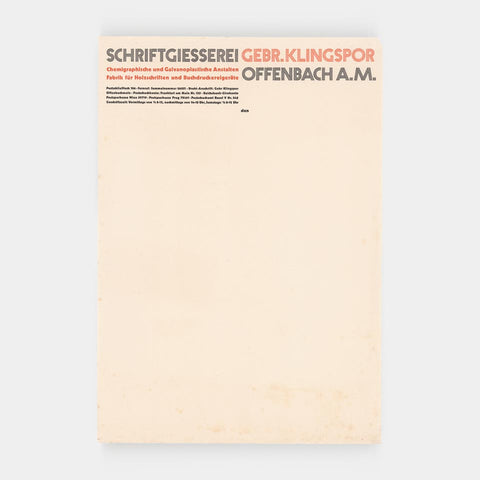 [a letterhead from Klingspor]