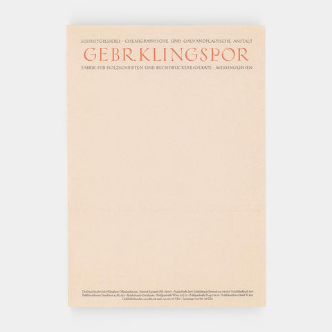 [a letterhead from Klingspor]