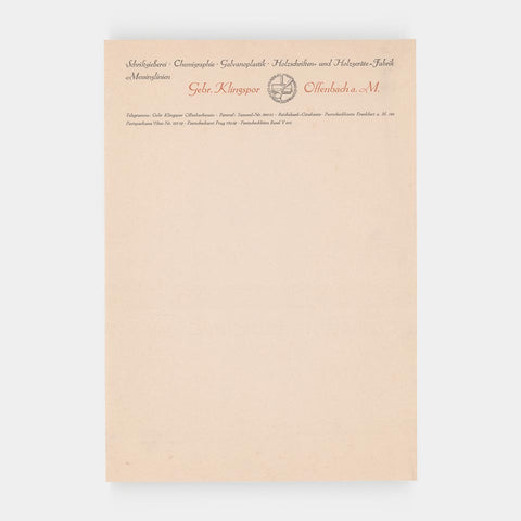 [a letterhead from Klingspor]