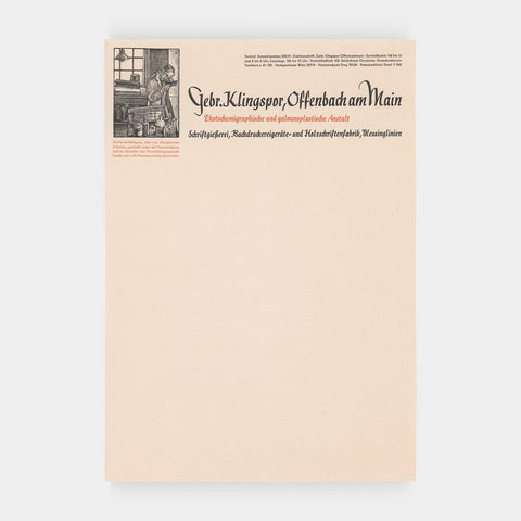 [a letterhead from Klingspor]