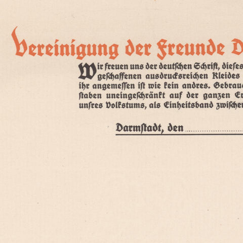 [a letterhead from Vereinigung der Freunde Deutscher Schrift]