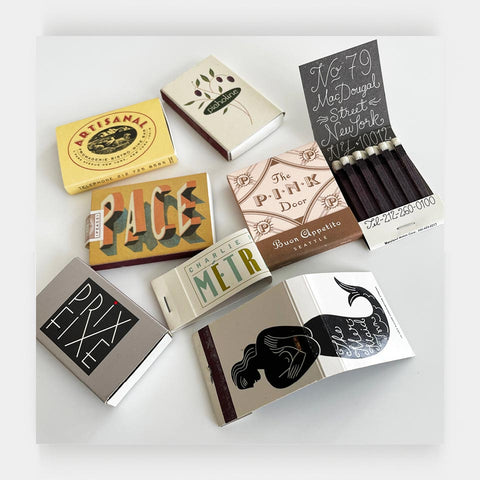 [8 matchboxes and matchbooks designed by Louise Fili]