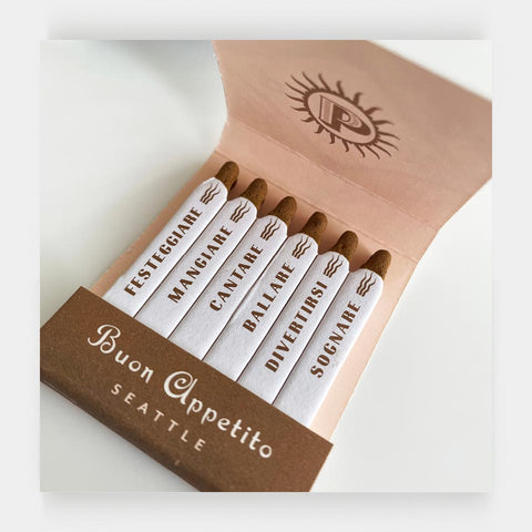 [8 matchboxes and matchbooks designed by Louise Fili]