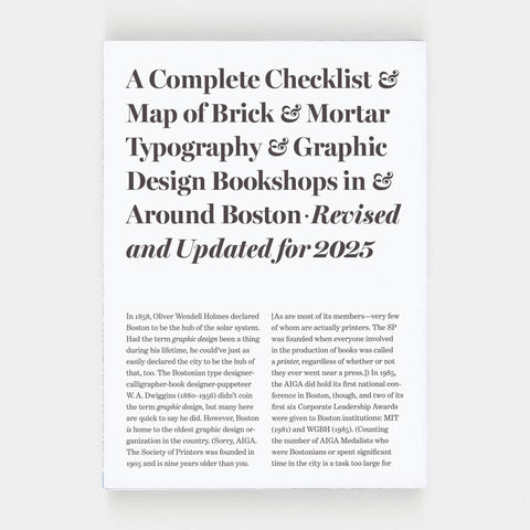 A Complete Checklist & Map of Brick & Mortar Typography & Graphic Design Bookshops in & Around Boston (2025)