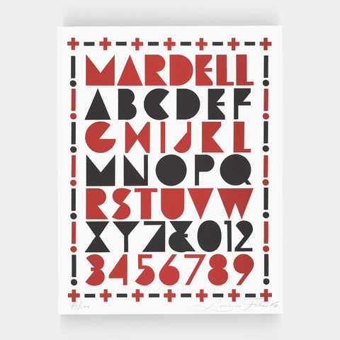 [4 of Louise Fili’s Mardell specimen posters]