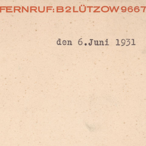 [a letter from Miës van der Rohe to Le Corbusier]