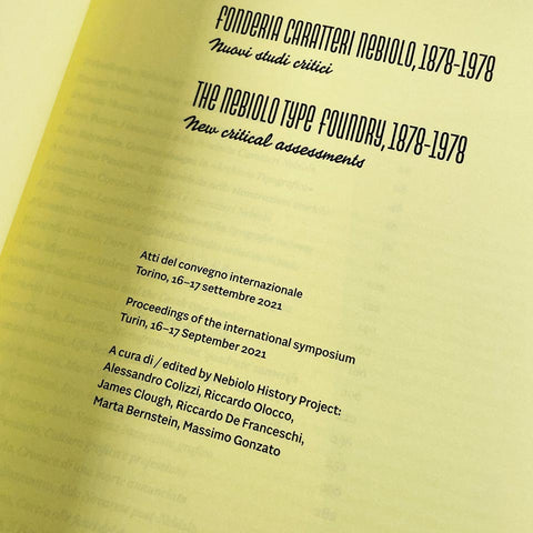 The Nebiolo Typefoundry, 1878–1978: New Critical Assessments