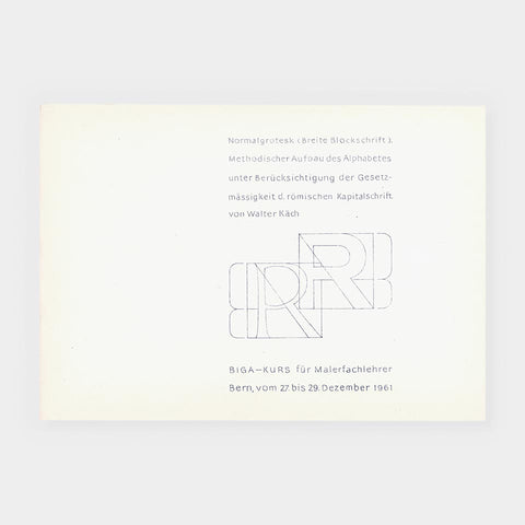 Normalgrotesk (Blockschrift) von Walter Käch