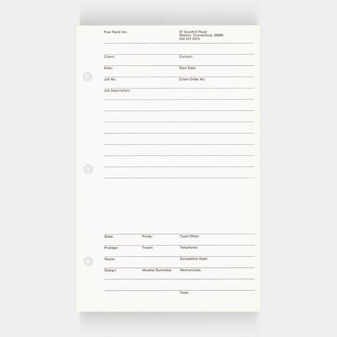 [Paul Rand Job Ticket]