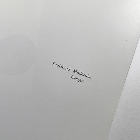 Paul Rand: Modernist Design
