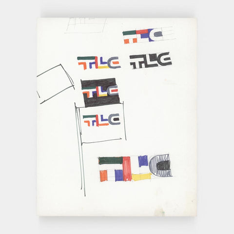 [Paul Rand: 48 sketches, mechanicals, and proofs for the logo of The Limited + 6 pages of sketches, designs, and notes for a logo for TLC Group]
