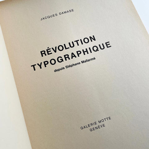 Révolution Typographique depuis Stéphane Mallarmé