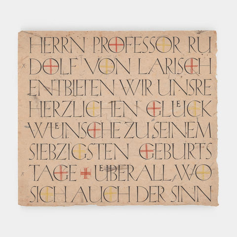 [Warm congratulations to Professor Rudolf von Larisch on his seventieth birthday]