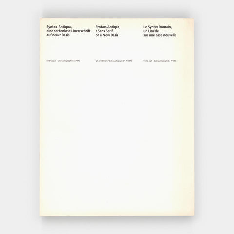 Syntax-Antiqua, a Sans Serif on a New Basis