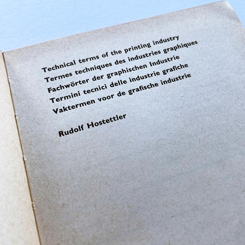 Technical Terms of the Printing Industry