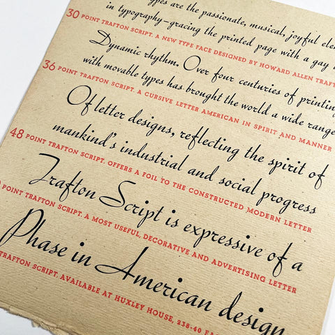 Salute! Huxley House welcomes Trafton Script