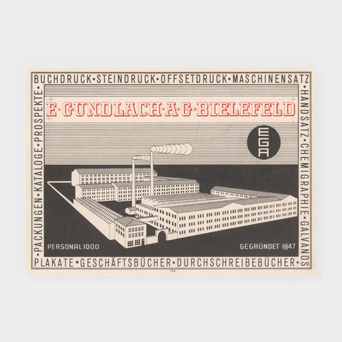 [E. Gundlach A.G. card designed by Georg Trump]