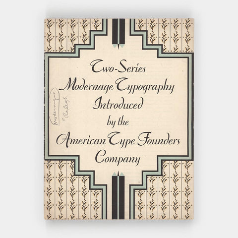 Two-Series Modernage Typography Introduced by the American Type Founders Company