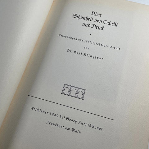 Über Schönheit von Schrift und Druck