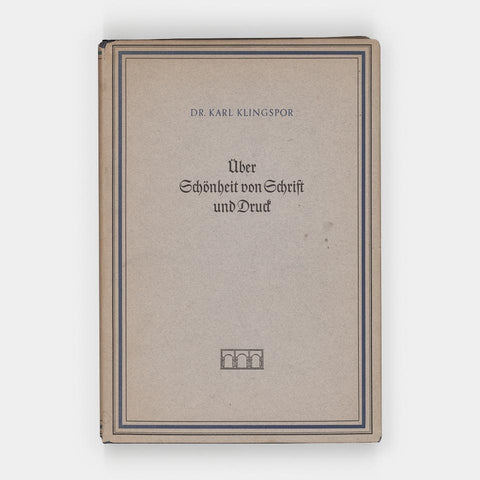 Über Schönheit von Schrift und Druck
