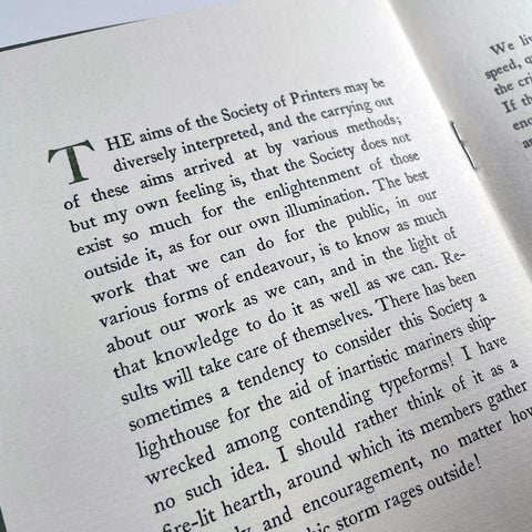 D.B. Updike on the aims of the Society of Printers