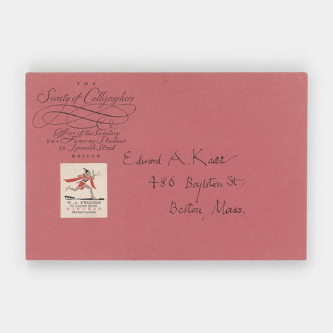 To Edward A. Karr, the Society of Calligraphers desires to express its appreciation (W.A. Dwiggins)