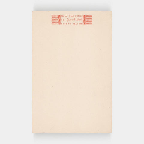 [W.A. Dwiggins letterhead, 1930s]