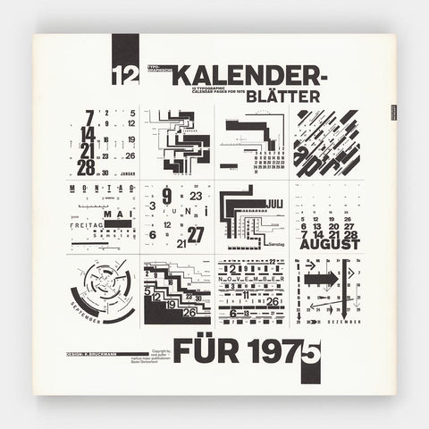 Typografische Kalenderblätter (12 Typographic Calendar Pages for 1975)