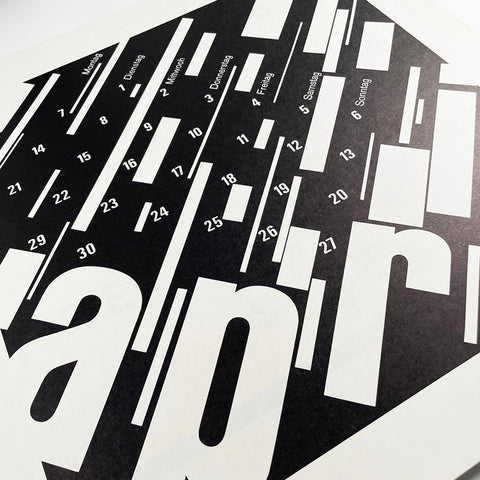 Typografische Kalenderblätter (12 Typographic Calendar Pages for 1975)