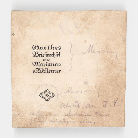 [E.R. Weiss proof for the spine lettering of a Goethe book]