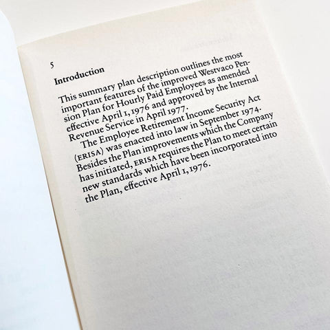 Westvaco Pension Plan for Hourly Paid Employees (Bradbury Thompson)