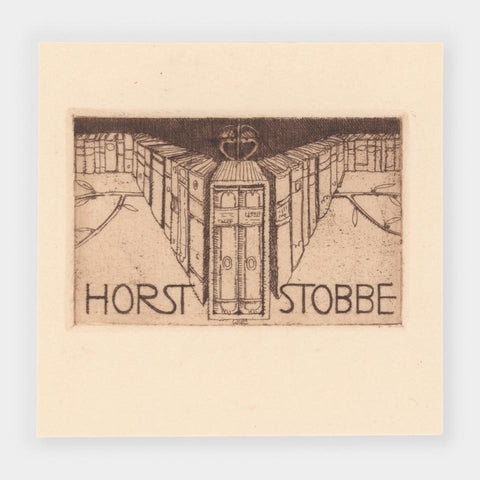 [a bookplate for Horst Stobbe by Hubert Wilm]