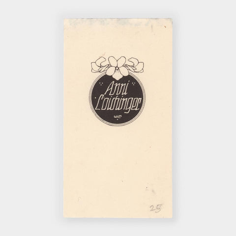 [a bookplate for Anni Loichinger by Hubert Wilm]