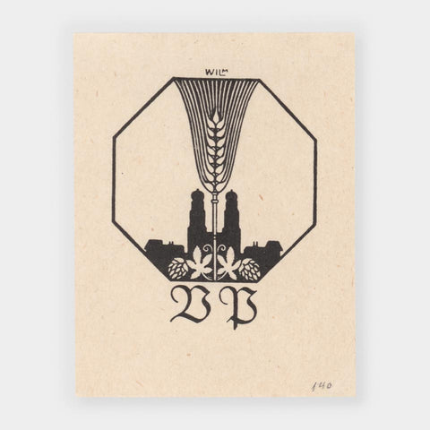 [a bookplate for VP by Hubert Wilm]