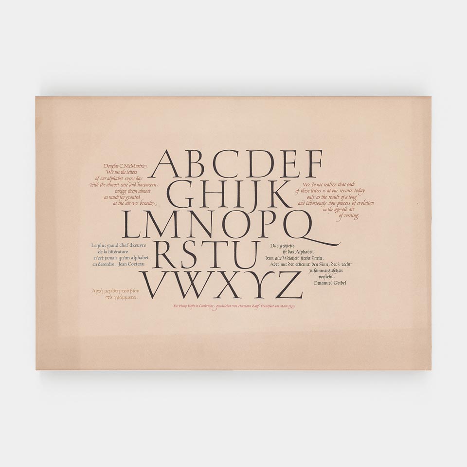 About alphabets hermann zapf ヘルマン ツァップ An alphabet by Hermann Zapf for Philip Hofer] – Katherine