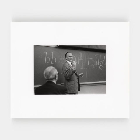 [9 silver prints of Hermann Zapf at R.I.T. in the 1970s]