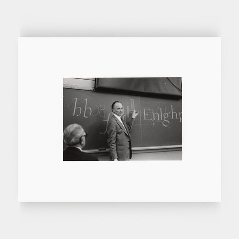 [9 silver prints of Hermann Zapf at R.I.T. in the 1970s]