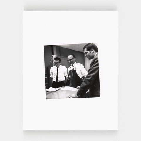 [9 silver prints of Hermann Zapf at R.I.T. in the 1970s]