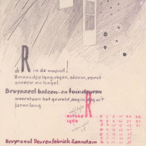[3 Piet Zwart artworks for a Bruynzeel Fineerfabriek blotter]