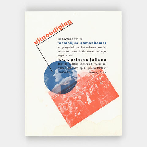 uitnoodiging tot bijwoning van de feestelijke samenkomst . . . (Piet Zwart)