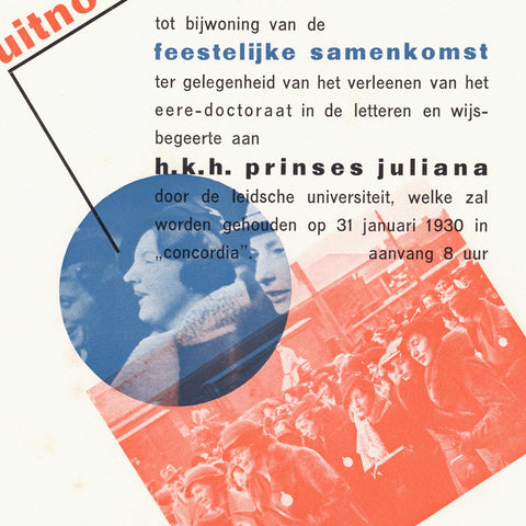 uitnoodiging tot bijwoning van de feestelijke samenkomst . . . (Piet Zwart)