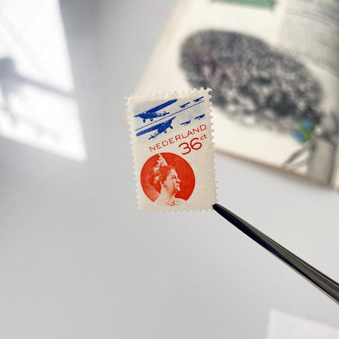 Queen Wilhelmina Air Mail Stamp (Piet Zwart)