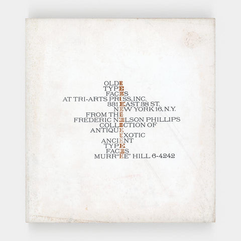 Olde Type Faces at Tri-Arts Press
