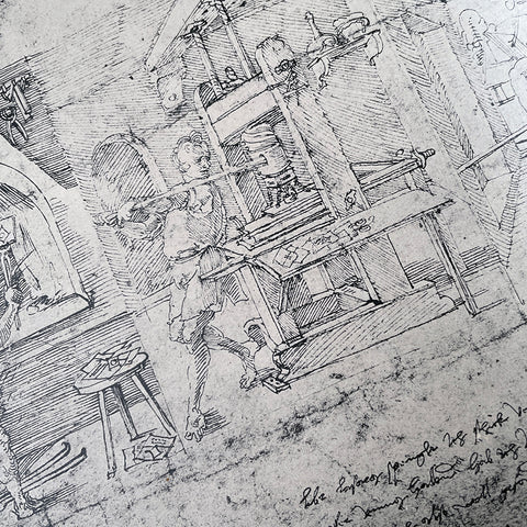 Dürer’s 1511 Drawing of a Press and Printer